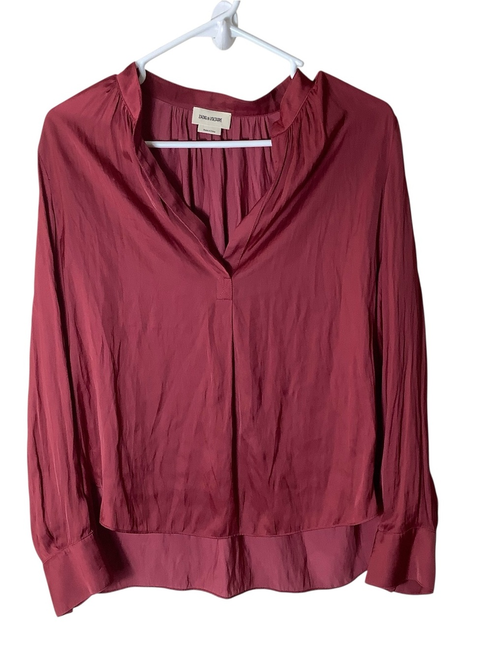 Zadig & Voltaire Tink Satin V-Neck Blouse